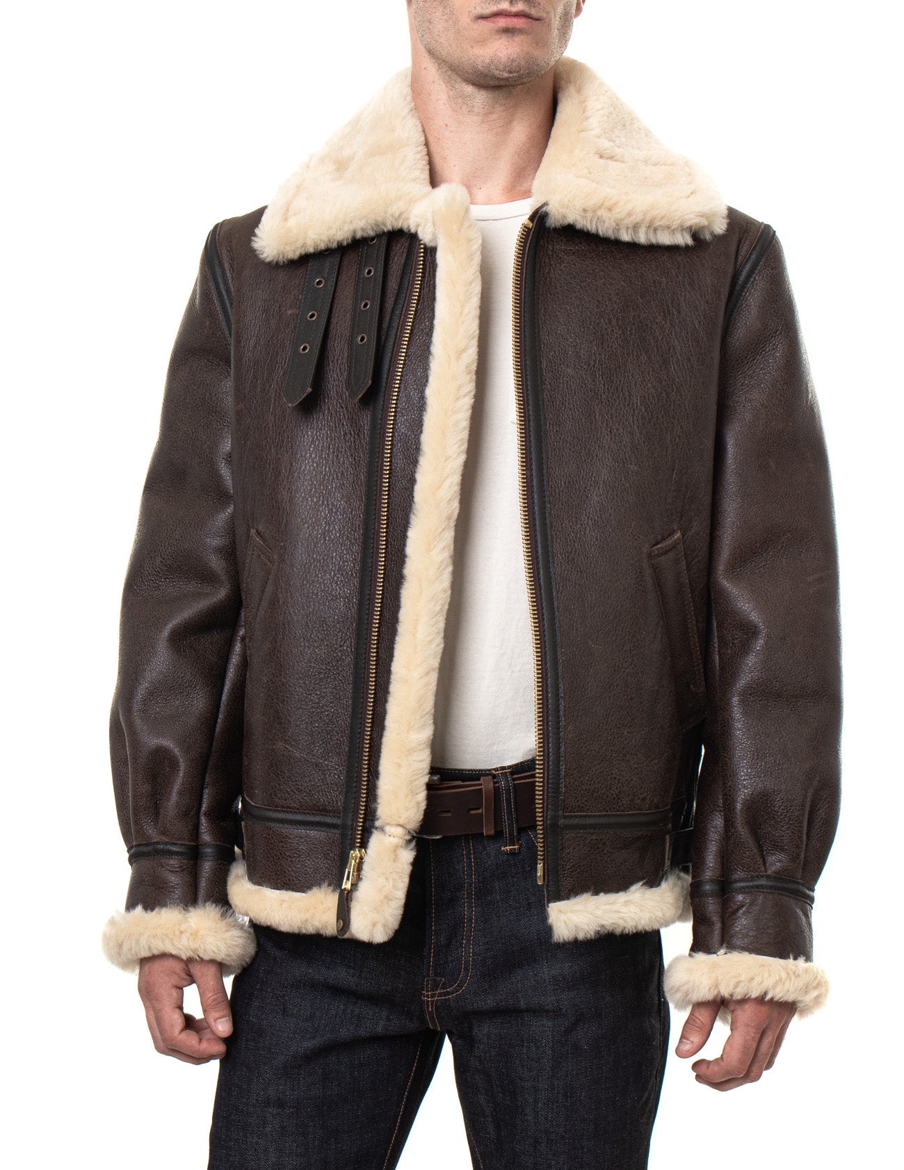 Mens Traditional Shearling Leather Jacket
