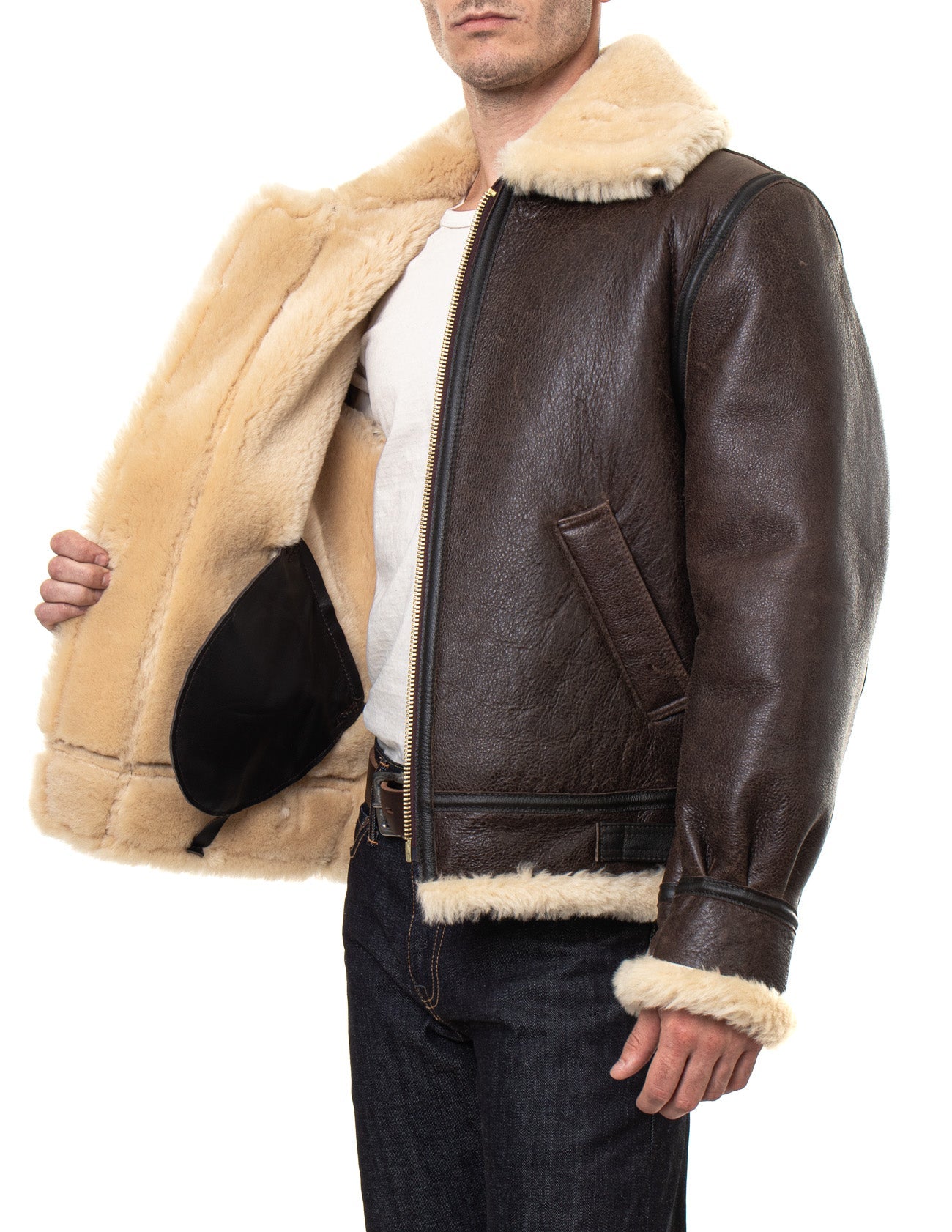 Mens Traditional Shearling Leather Jacket
