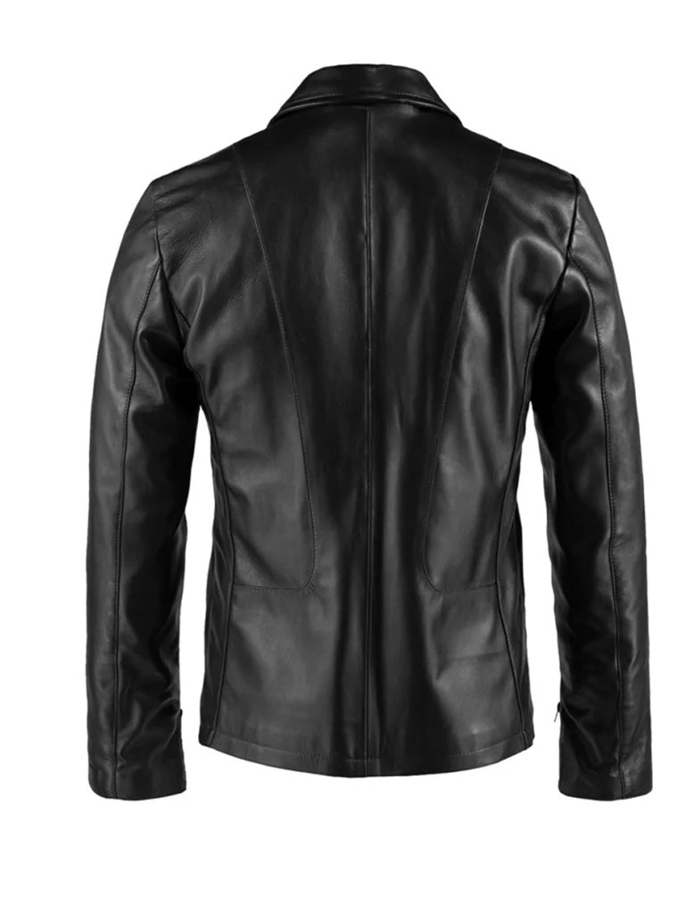 Black Shirt Style Leather Jacket