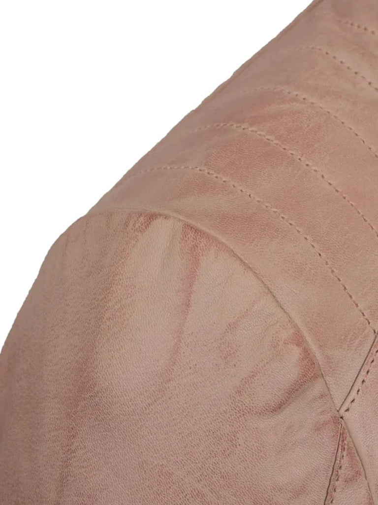 Pink Biker Leather Jacket