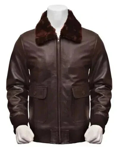Air Force G-1 Real Leather Flight Bomber Jacket Brown