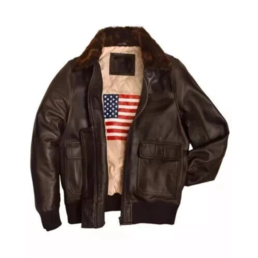 Air Force G-1 Real Leather Flight Bomber Jacket Brown