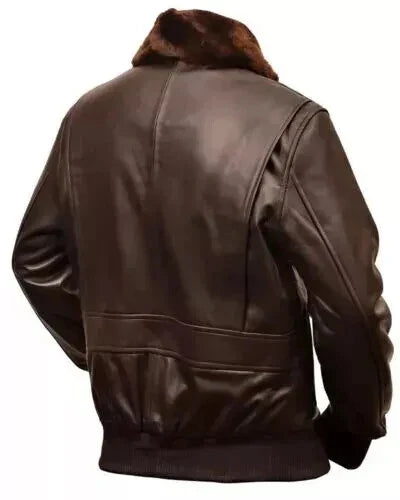 Air Force G-1 Real Leather Flight Bomber Jacket Brown