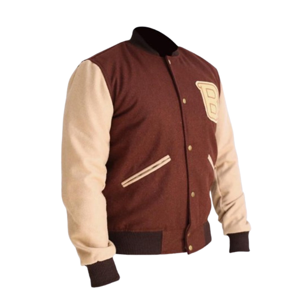Handmade Hotline Miami Jacket - Payday 2 Brown B logo Varsity Cosplay Costume