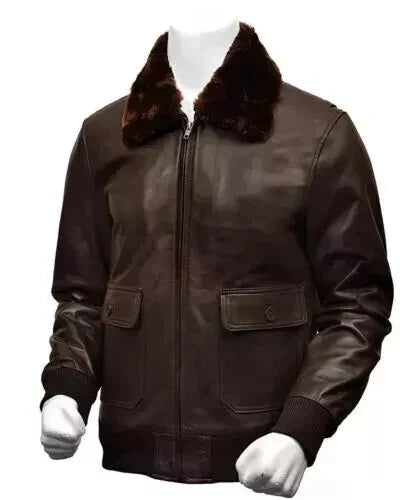 Air Force G-1 Real Leather Flight Bomber Jacket Brown
