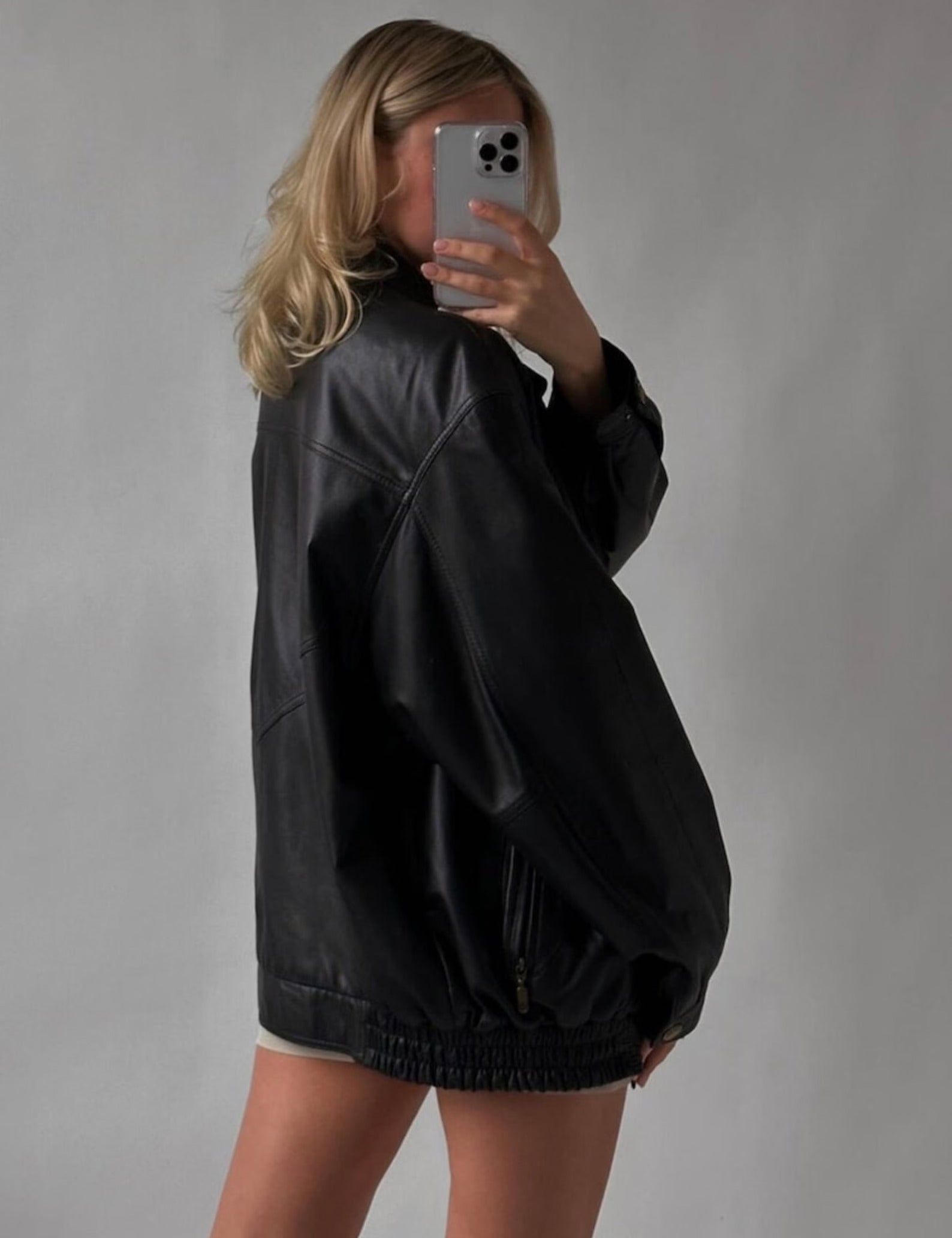Women Classic black Leather Bomber jacket, Oversized Straight Cut Sheep Leather Jacket. Ladies Leather jacket, Ladies Soft leather jacket