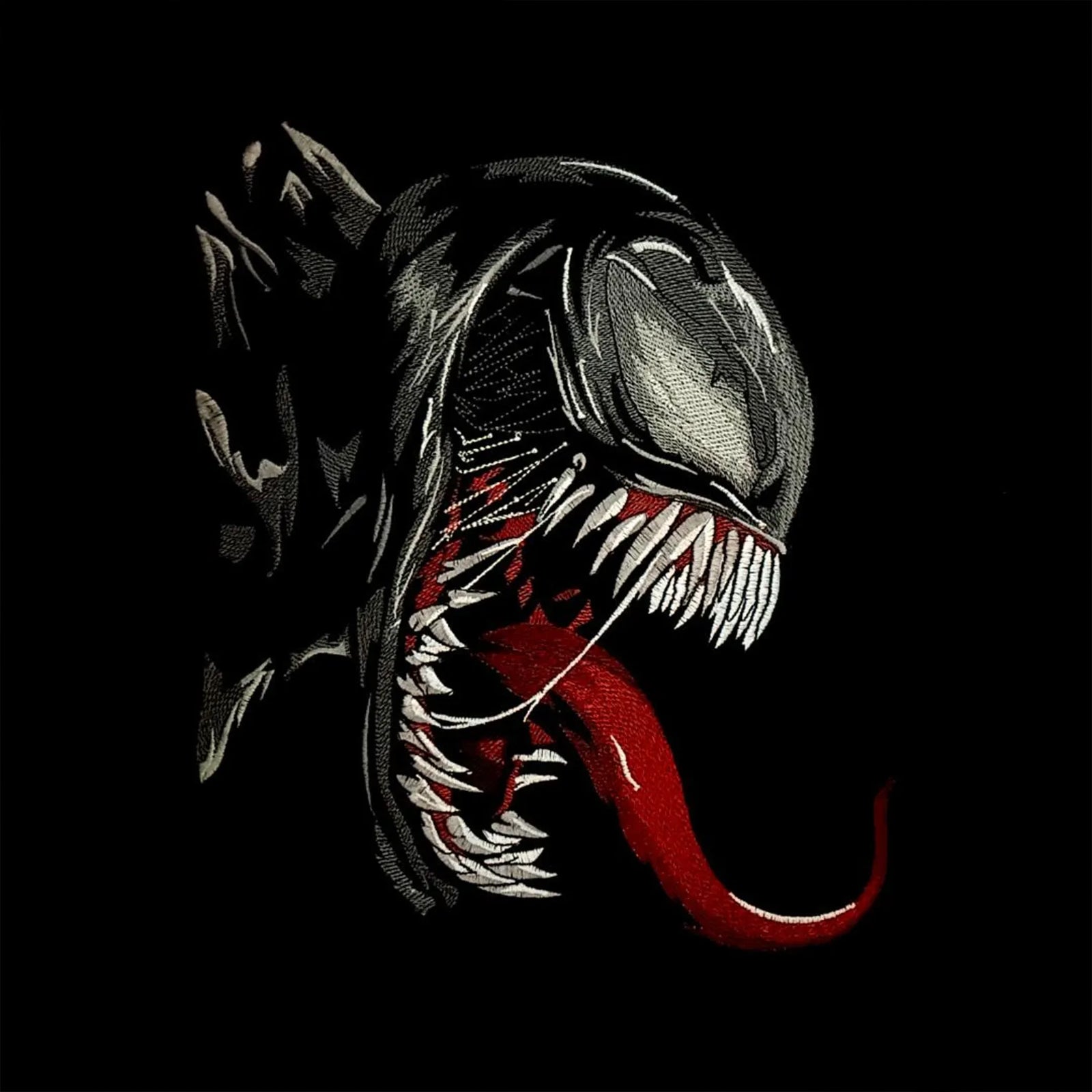 Symbiote Varisty Jacket Alien Venom Design Embroidery Jacket Venom Symbiote Black Varisty Jacket Venom Style Halloween Costume