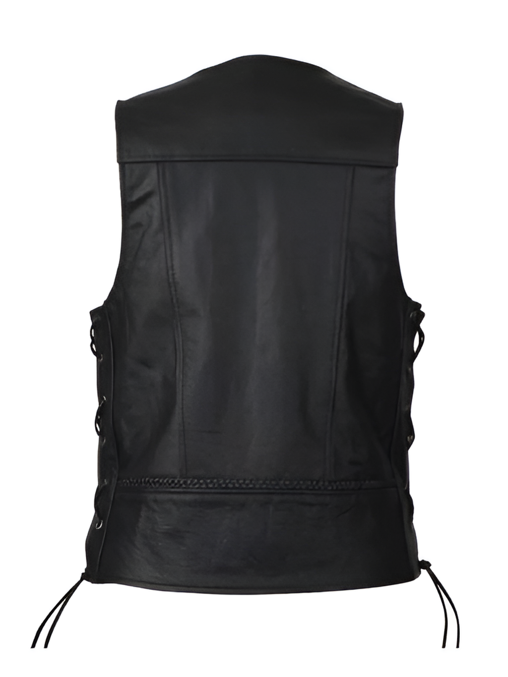Versatile Men's Black Leather Vest